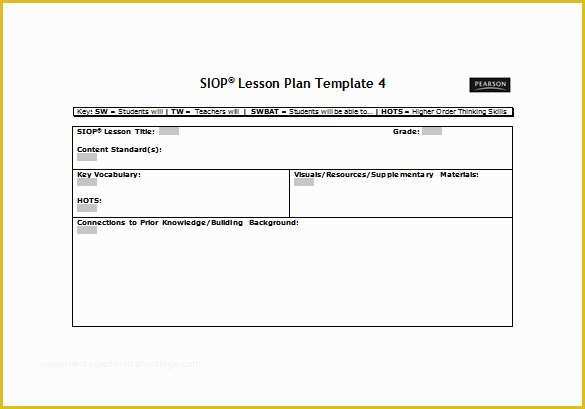 Free Lesson Plan Template Word Of 9 Siop Lesson Plan Templates Doc Excel Pdf