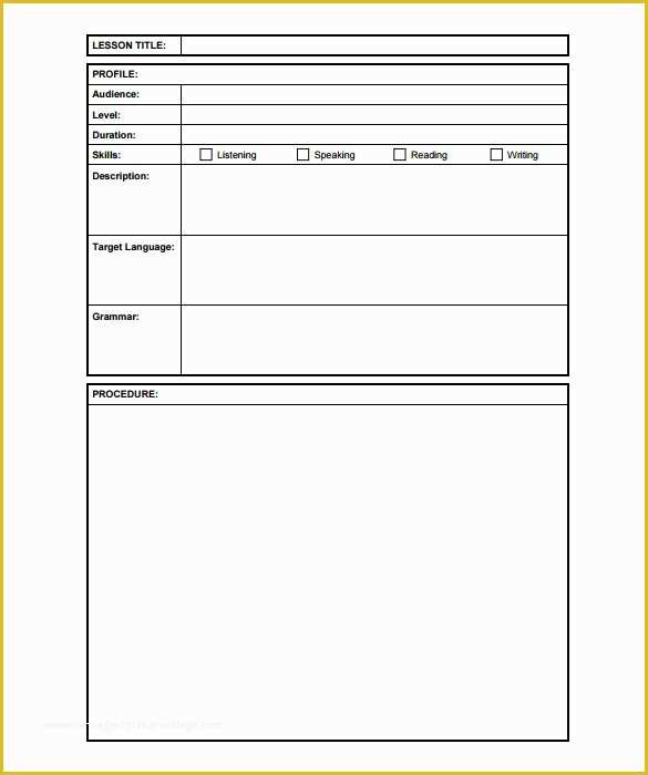 Free Lesson Plan Template Word Of Blank Lesson Plan Template – 15 Free Pdf Excel Word
