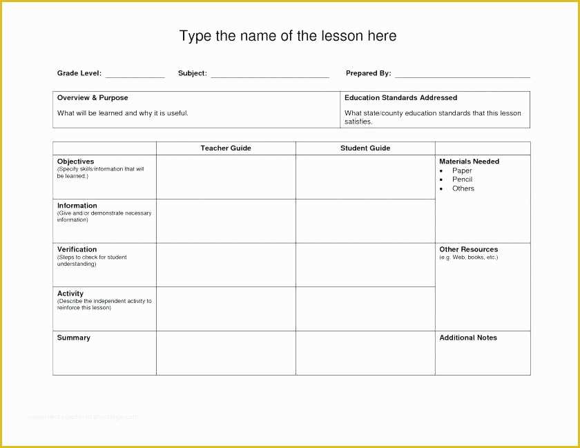 Free Lesson Plan Template Word Of Blank Weekly Lesson Plan Template Word Free Templates