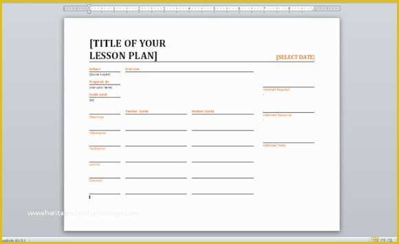 Free Lesson Plan Template Word Of Daily Lesson Planner Template for Word
