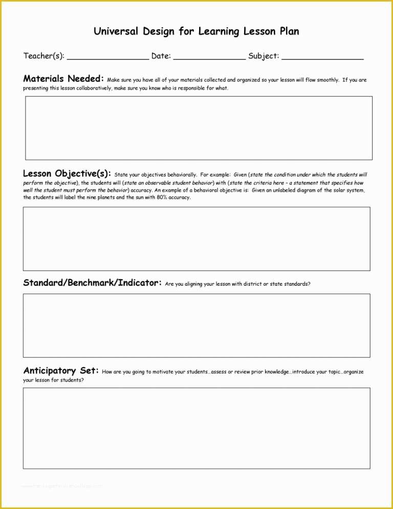 Free Lesson Plan Template Word Of Free Lesson Plan Templates Word Pdf Template Section