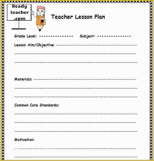 Free Lesson Plan Template Word Of Lesson Plan İmages