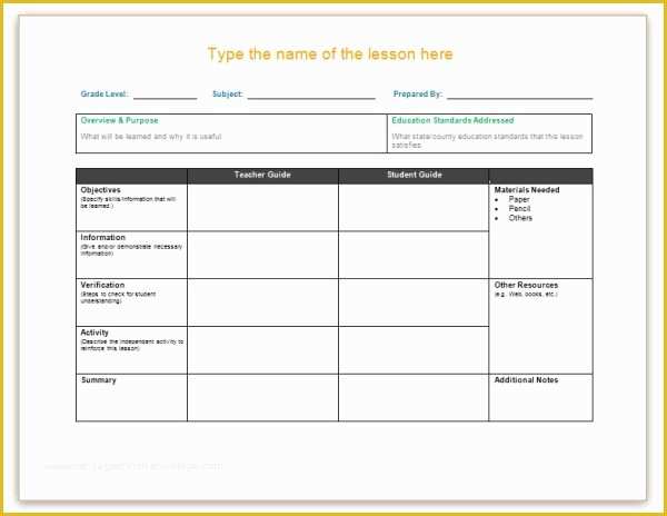 Free Lesson Plan Template Word Of Lesson Plan Template Word