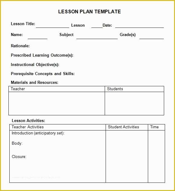Free Lesson Plan Template Word Of Weekly Lesson Plan 8 Free Download for Word Excel Pdf