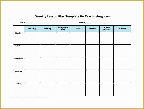 Free Lesson Plan Template Word Of Weekly Lesson Plan Template 8 Free Word Excel Pdf