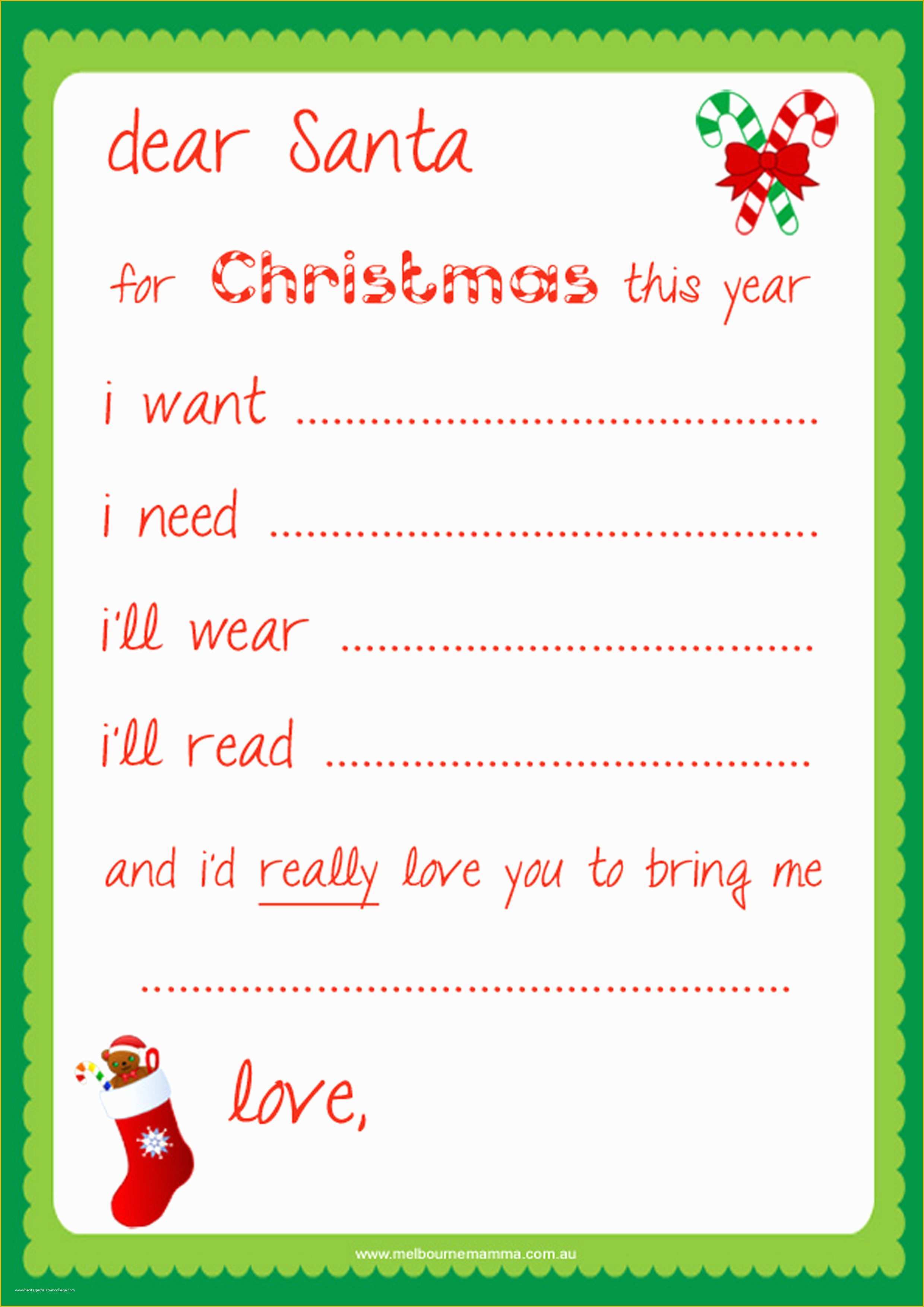 Free Letter Santa Template Download Of 5 Best Of Dear Santa Free Printable Paper Free