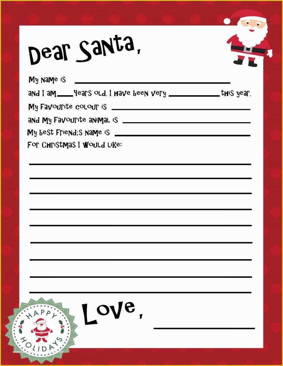 Free Letter Santa Template Download Of Free Printable Santa Letter Template