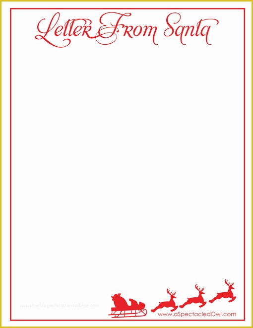Free Letter Santa Template Download Of Letter From Santa Christmas Printable A Spectacled Owl
