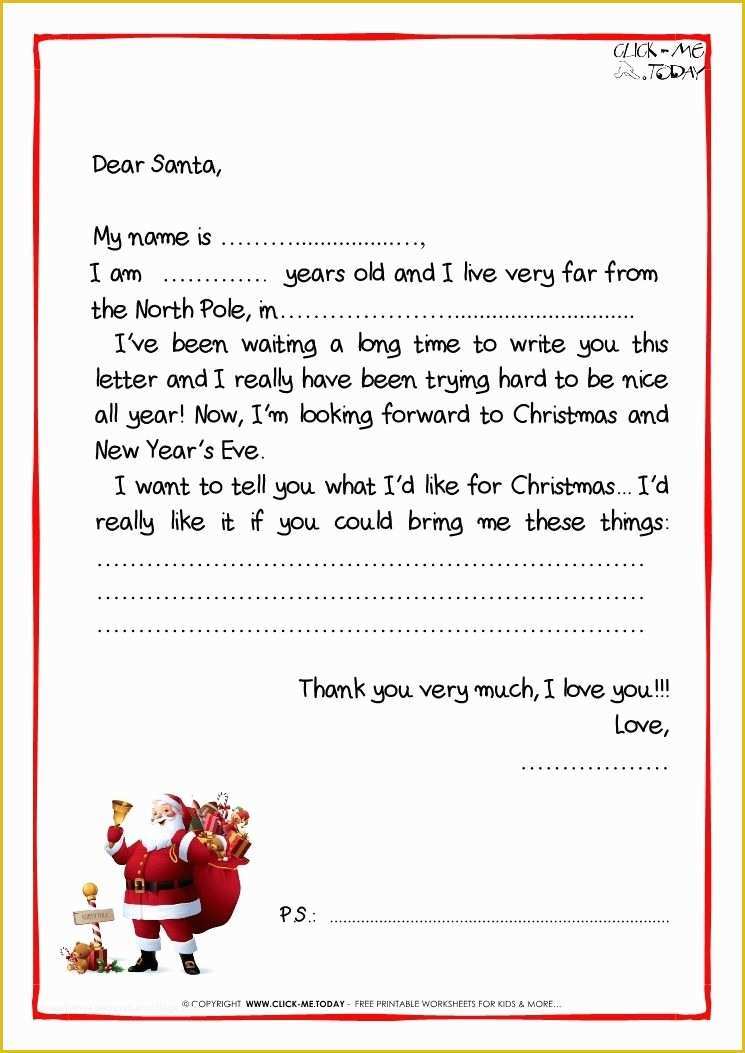 Free Letter Santa Template Download Of Letter to Santa Claus Template Sample Letter Template