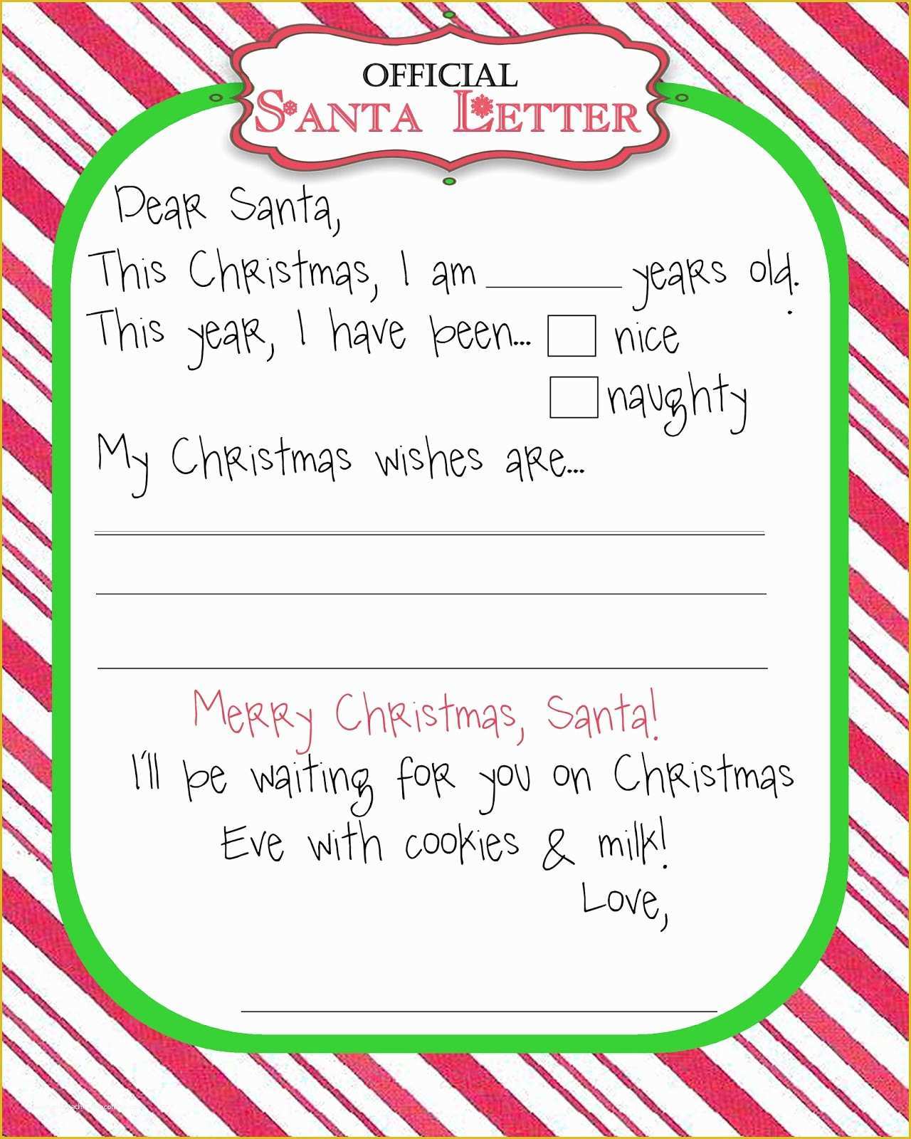 Free Letter Santa Template Download Of Moo Moo S & Tutus Manic Monday Freebie Santa Letter