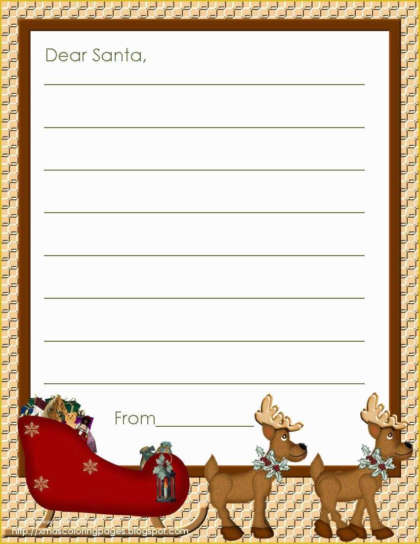 Free Letter Santa Template Download Of Xmas Coloring Pages