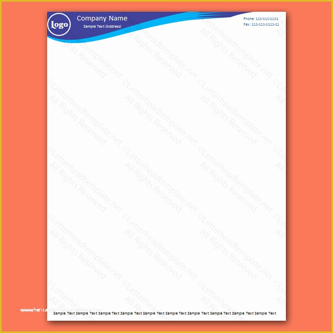 Free Letterhead Template Word Of Double Blue Letterhead Template