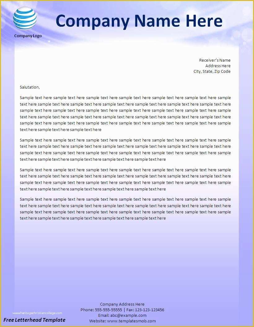 Free Letterhead Template Word Of Letterhead Template Word