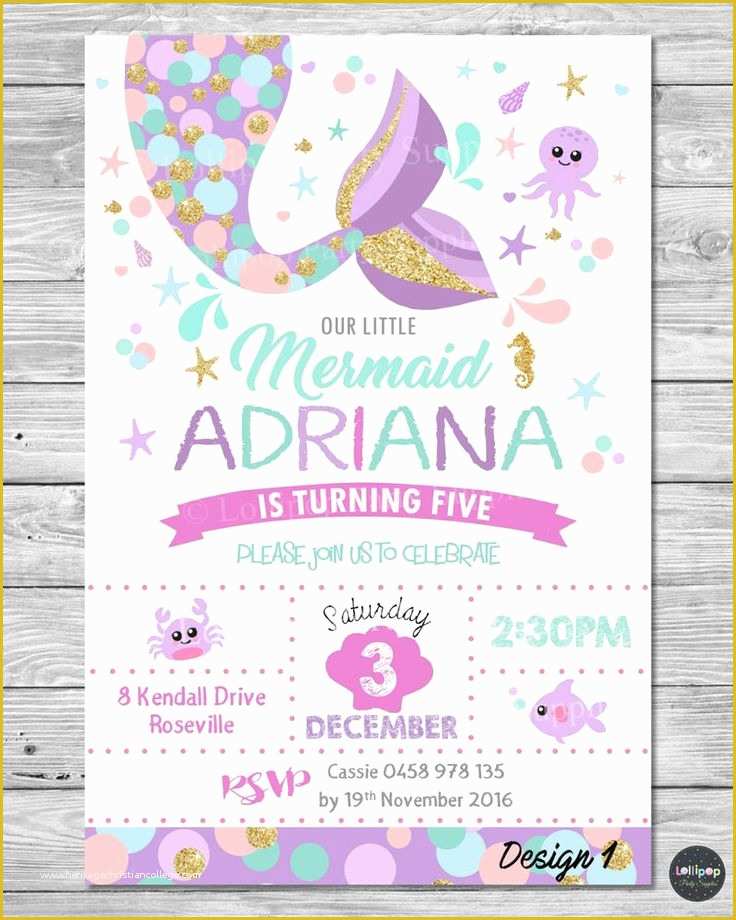 Free Little Mermaid Invitation Templates Of 25 Best Ideas About Birthday Party Invitations On