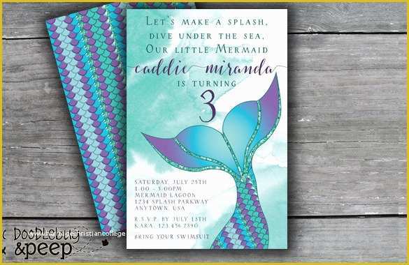 Free Little Mermaid Invitation Templates Of 43 Kids Birthday Invitation Templates – Psd Ai