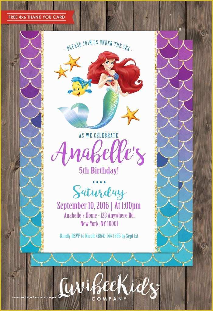 Free Little Mermaid Invitation Templates Of Best 25 Little Mermaid Invitations Ideas On Pinterest