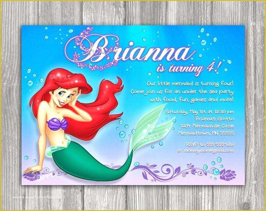 Free Little Mermaid Invitation Templates Of Free Mermaid Invitation Template Luxury Awe Inspiring
