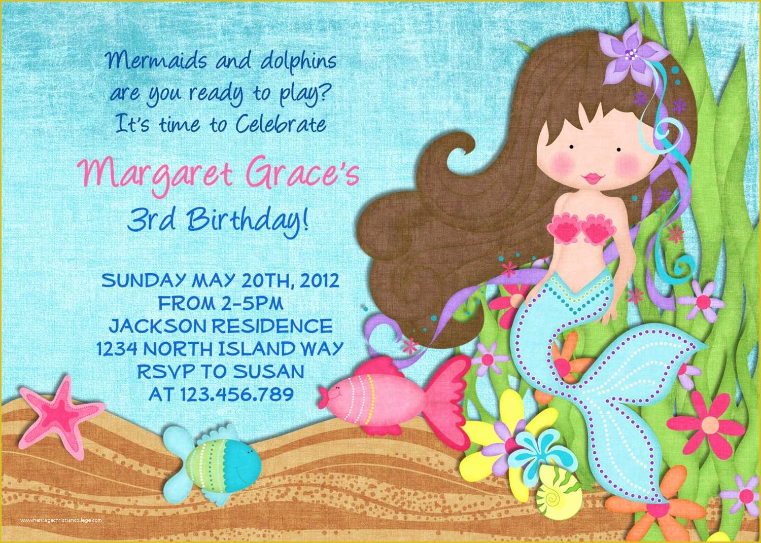 Free Little Mermaid Invitation Templates Of Free Printable Little Mermaid Printable Birthday