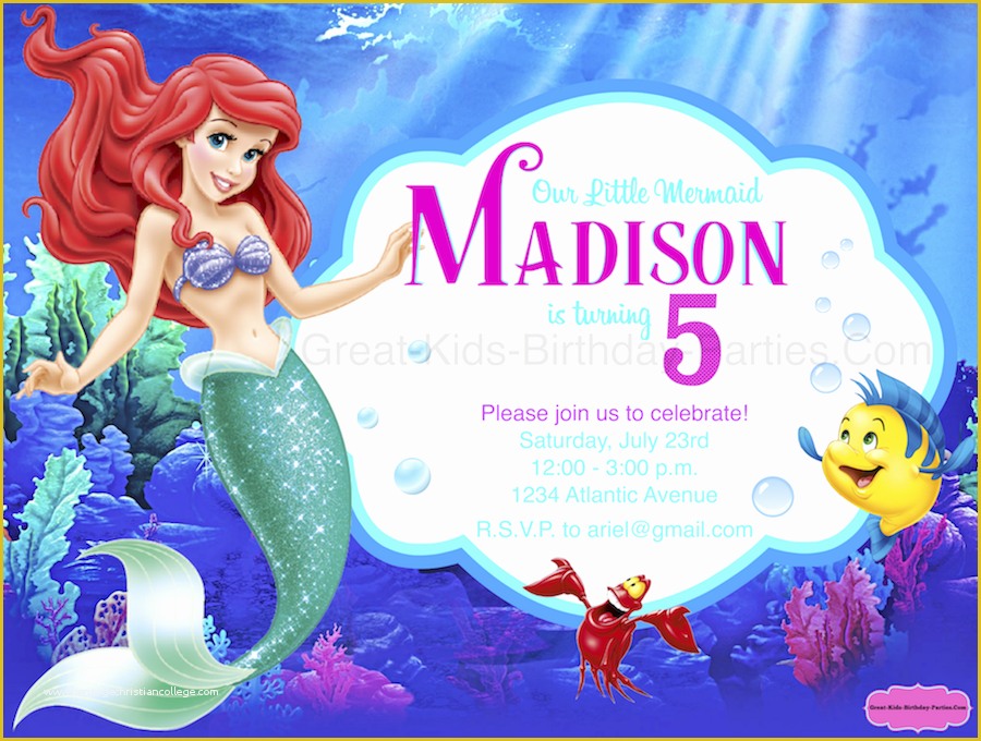 Free Little Mermaid Invitation Templates Of Little Mermaid Font