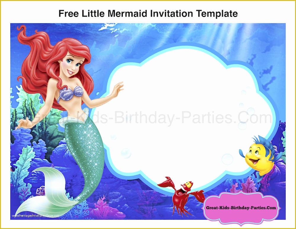 Free Little Mermaid Invitation Templates Of Little Mermaid Font