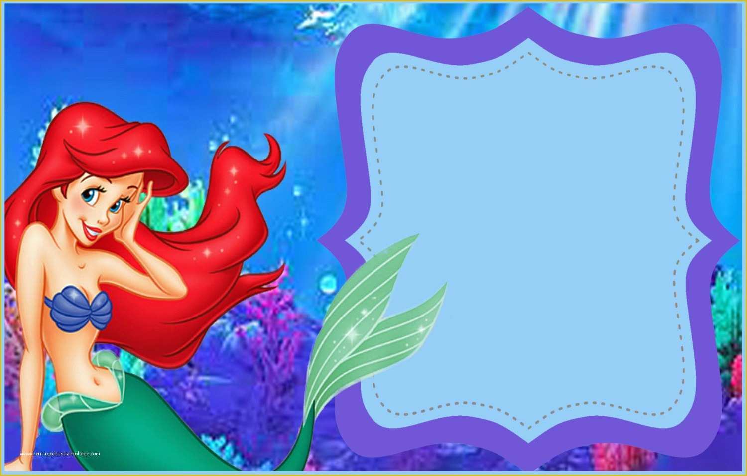 Free Little Mermaid Invitation Templates Of Little Mermaid Invitation