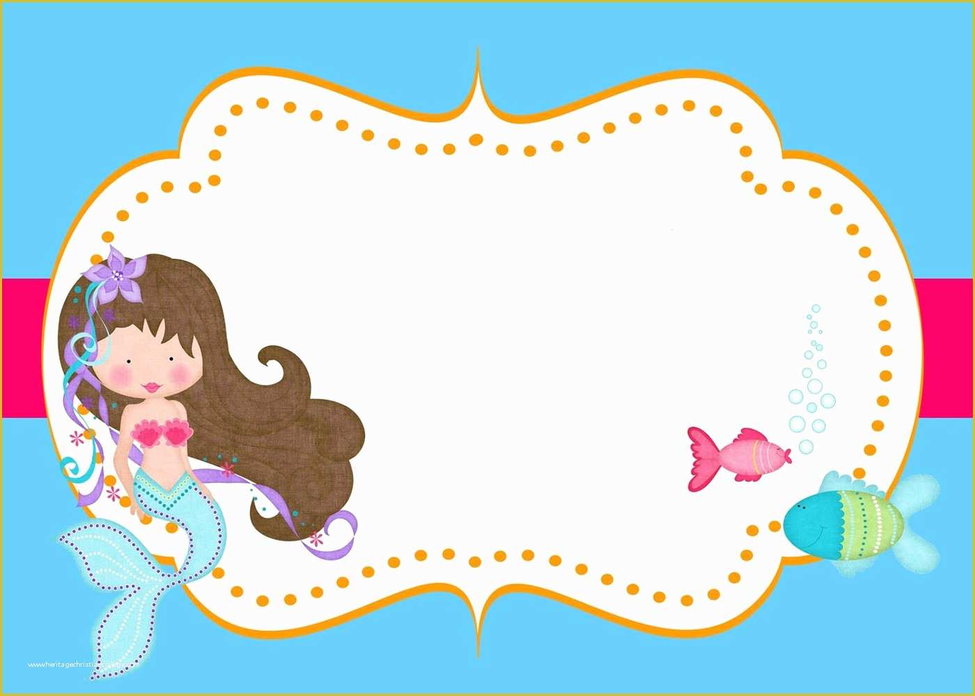 Free Little Mermaid Invitation Templates Of Little Mermaid Free Printable Invitation Templates