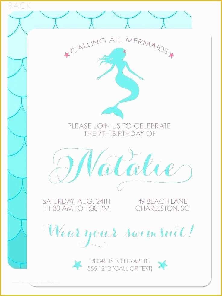 Free Little Mermaid Invitation Templates Of Little Mermaid Invitation Template Free Birthday Party