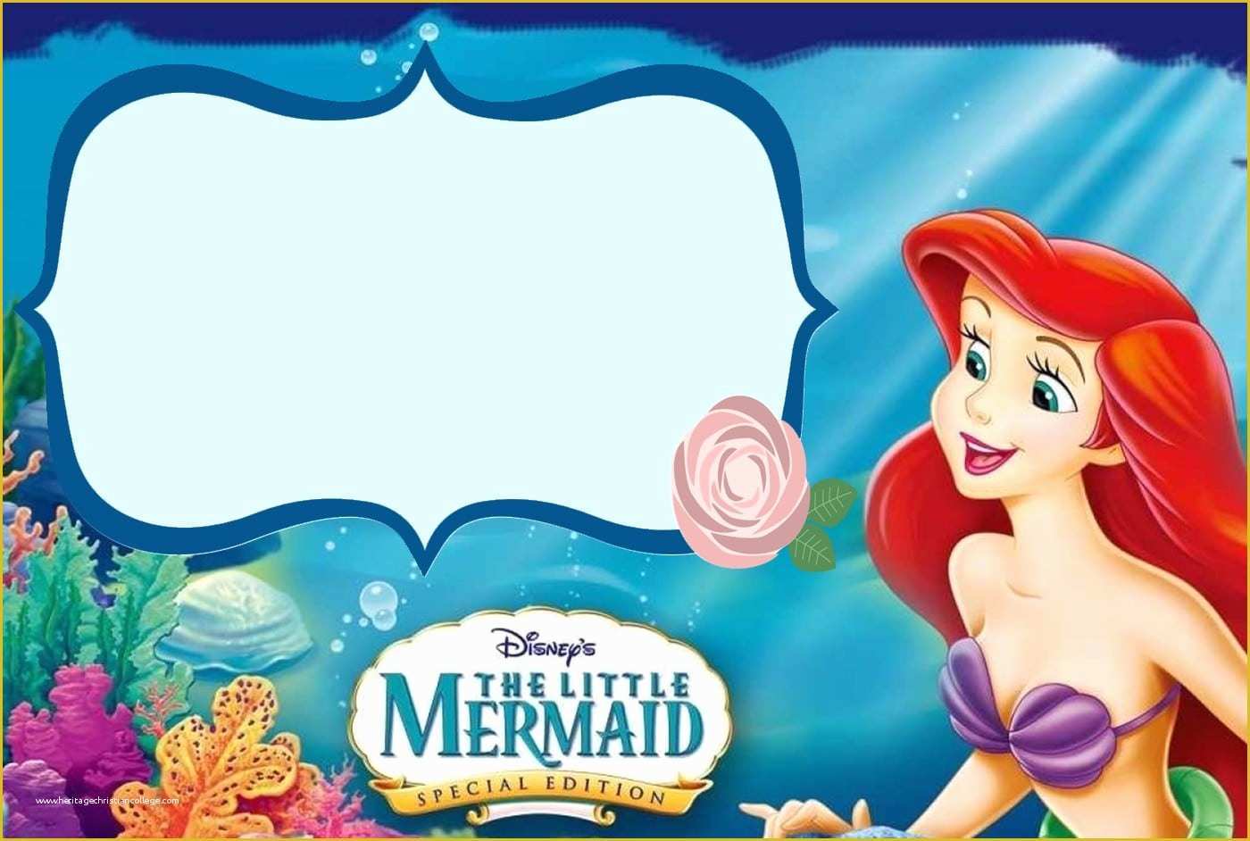 Free Little Mermaid Invitation Templates Of Little Mermaid Invitations Free