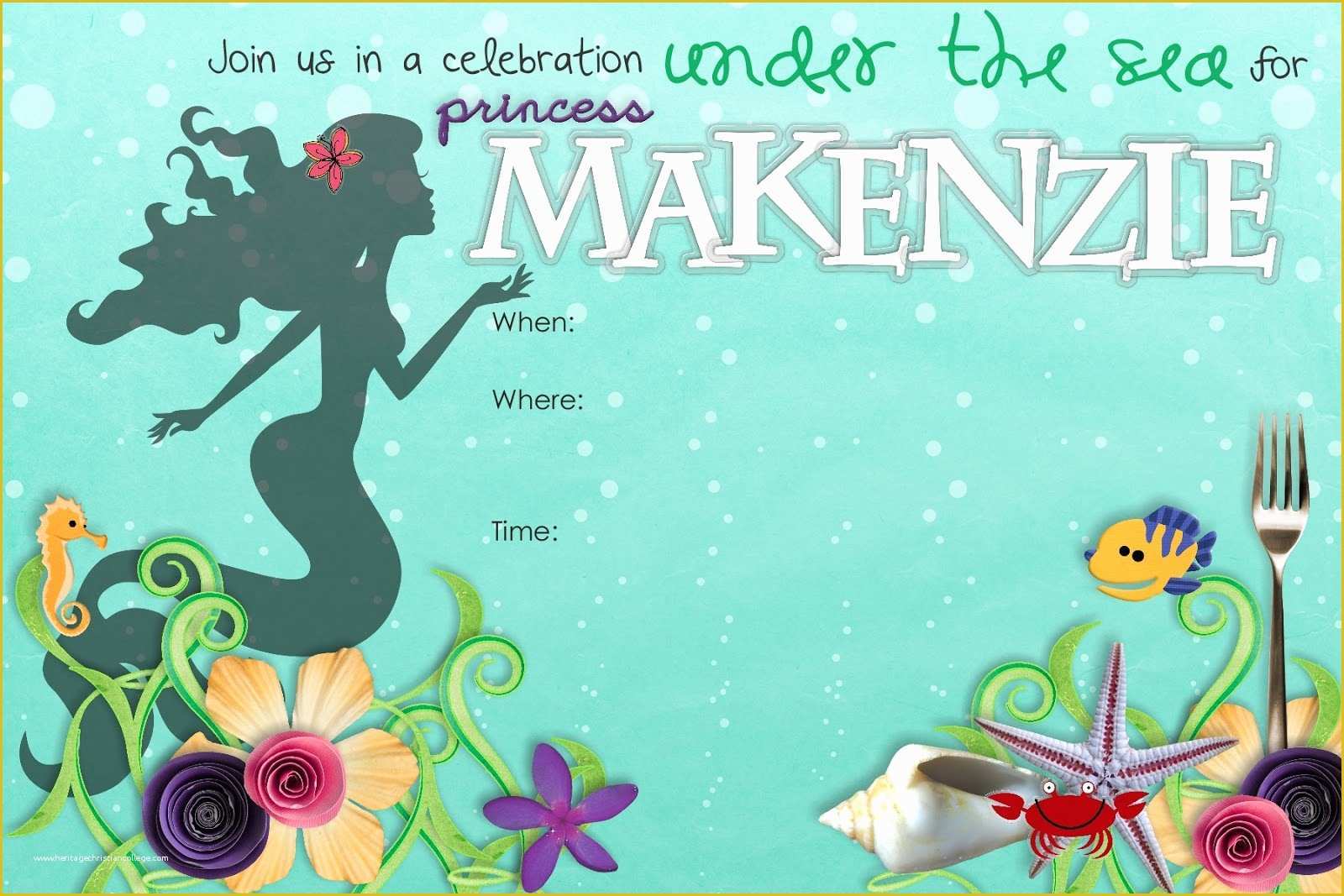 Free Little Mermaid Invitation Templates Of Stuff Sisters Make Little Mermaid Birthday Invitation