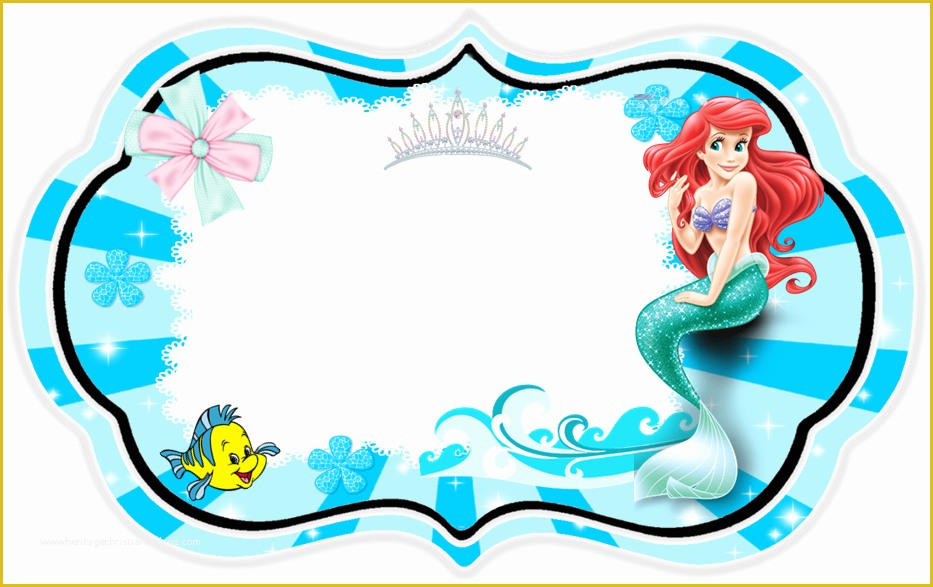 Free Little Mermaid Invitation Templates Of the Little Mermaid Free Printable Invitations Cards or
