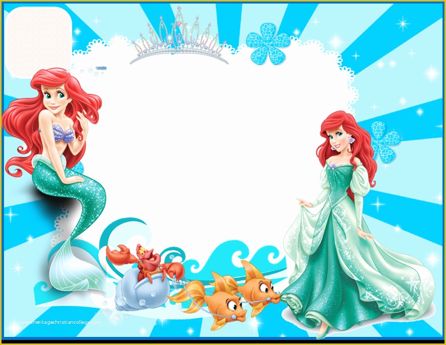 Free Little Mermaid Invitation Templates Of the Little Mermaid Free Printable Invitations Cards or