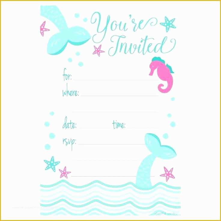 Free Little Mermaid Invitation Templates Of the Little Mermaid Invitations with Birthday Free