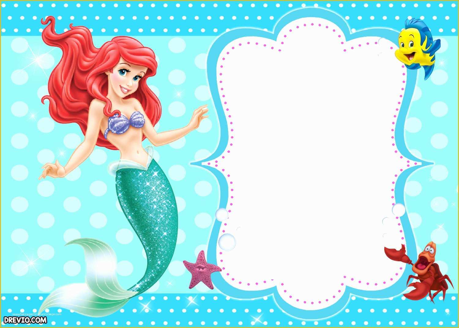 Free Little Mermaid Invitation Templates Of Updated Free Printable Ariel the Little Mermaid