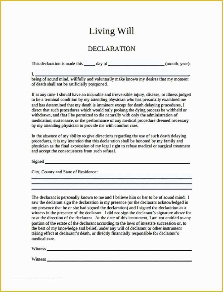 Free Living Will Template Illinois Of 9 Living Will Templates Pdf Doc
