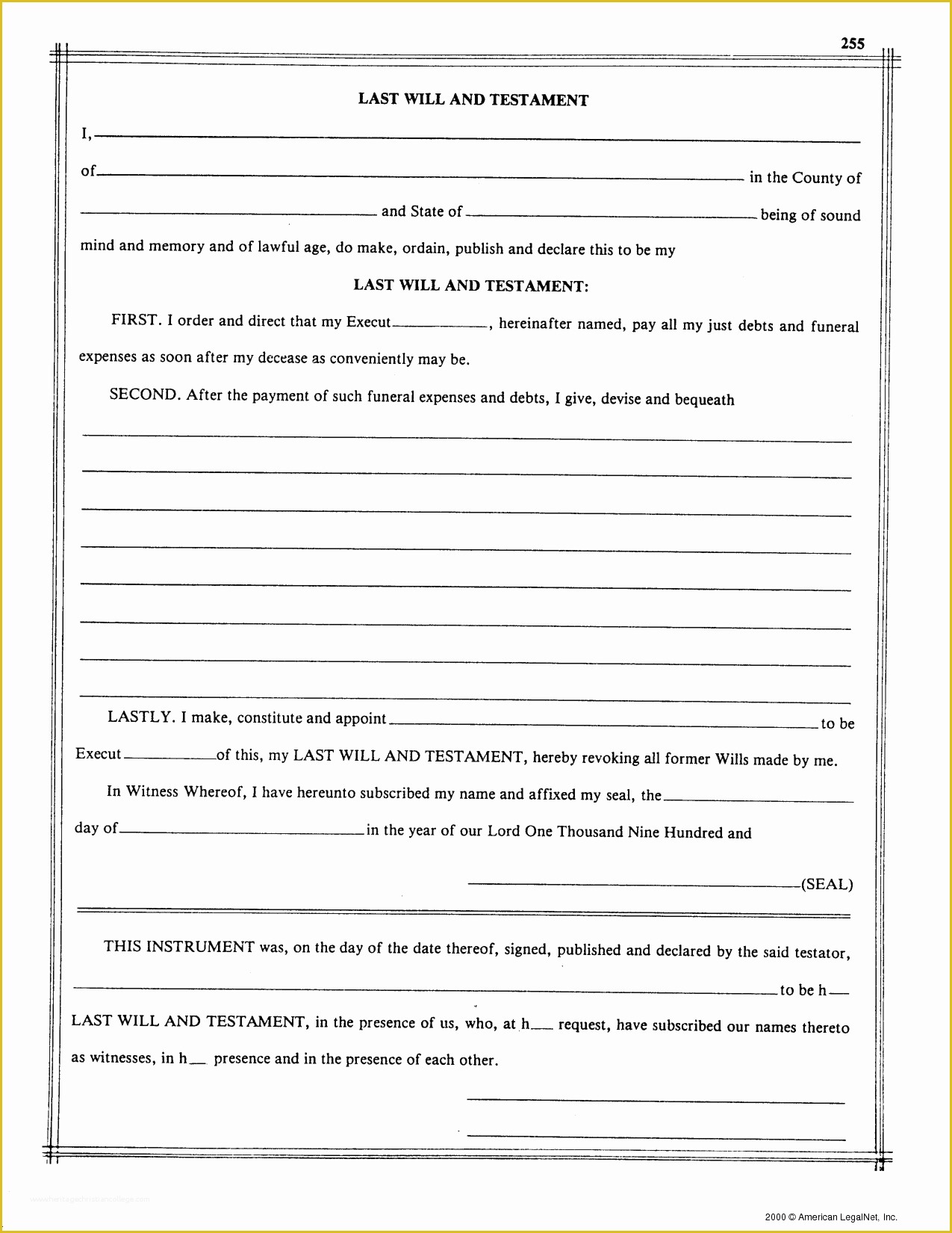Free Living Will Template Illinois Of Best S Of Blank Last Will form Free Sample Last