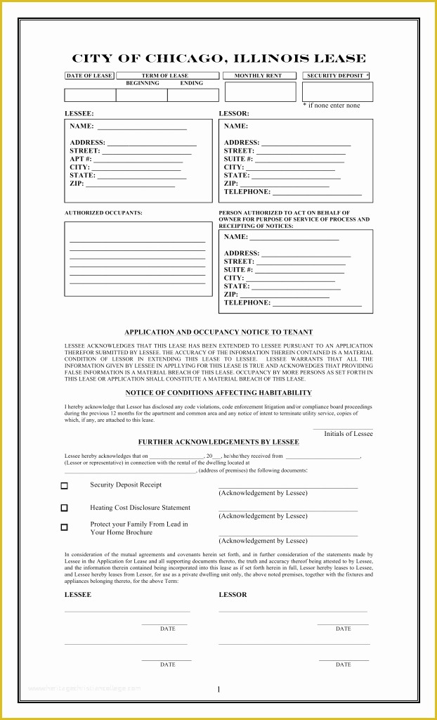 Free Living Will Template Illinois Of Free Illinois Chicago Ly Residential Lease Agreement