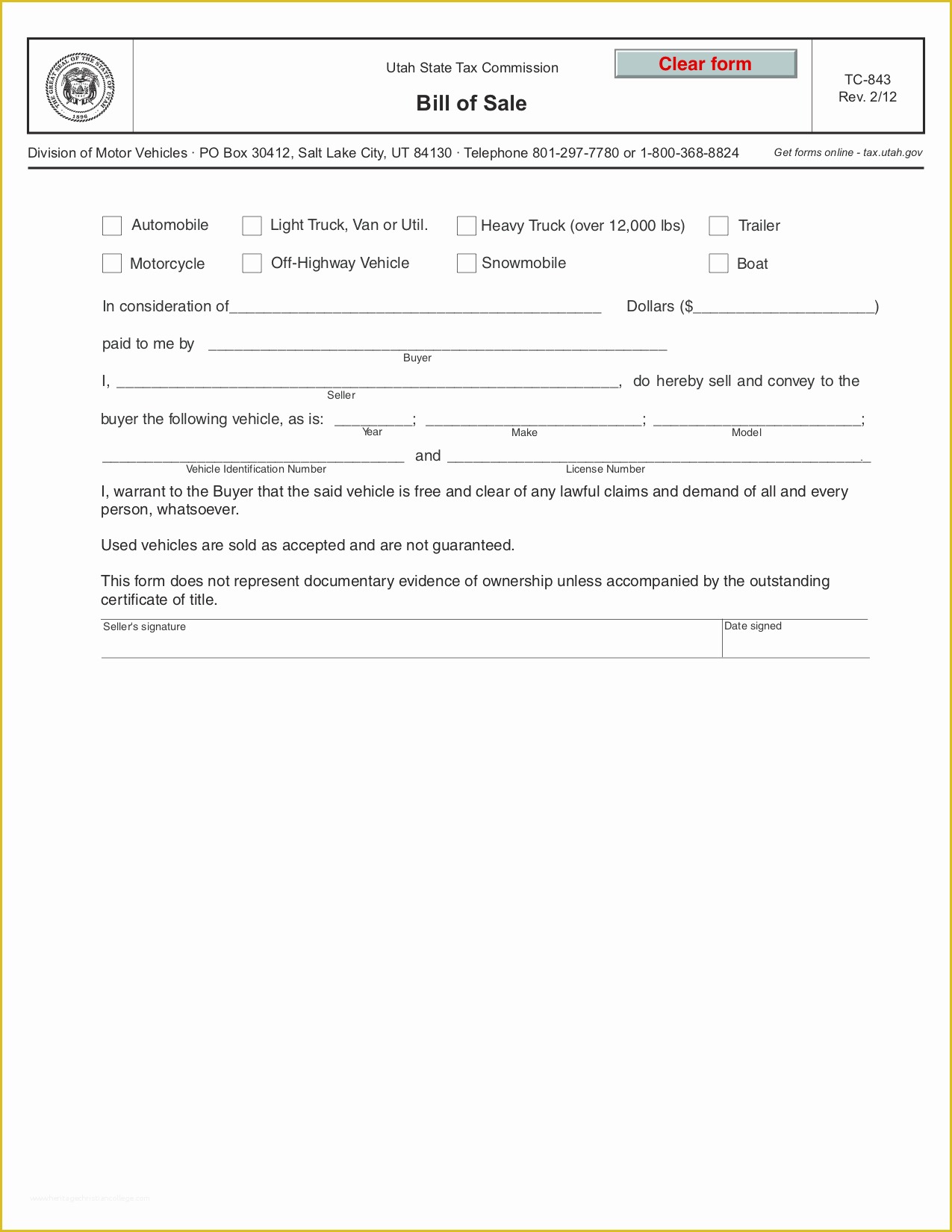 Free Living Will Template Illinois Of Free Utah Bill Of Sale form Pdf