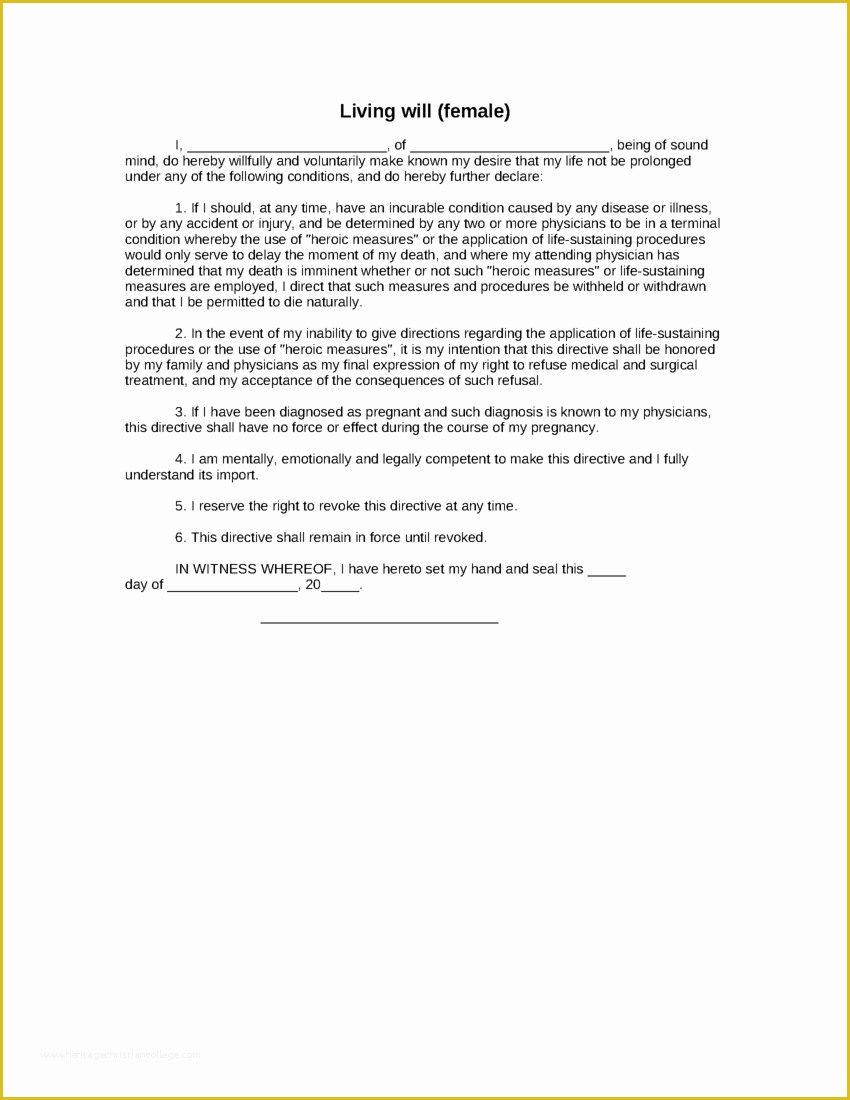 Free Living Will Template Illinois Of Free Will Template for Microsoft Word Sample Last Will and