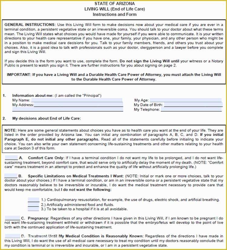 Free Living Will Template Of 10 Living Will form Free Pdf Sample Templates