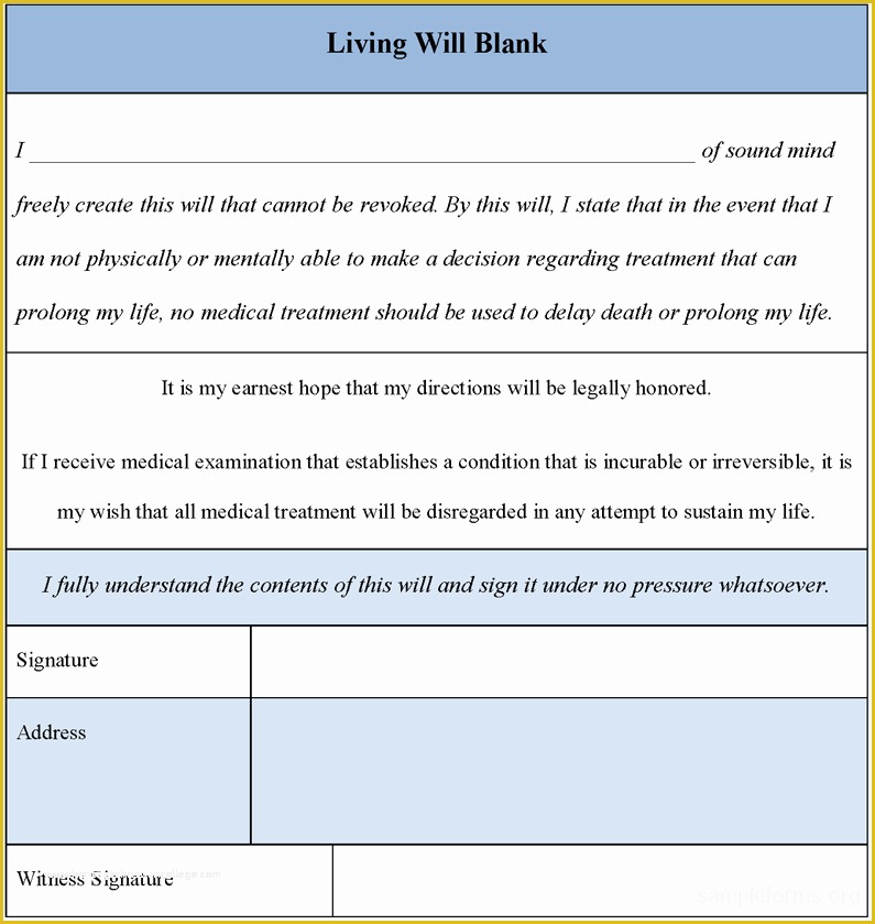 Free Living Will Template Of 11 Best S Of Simple Living Will form Sample Living