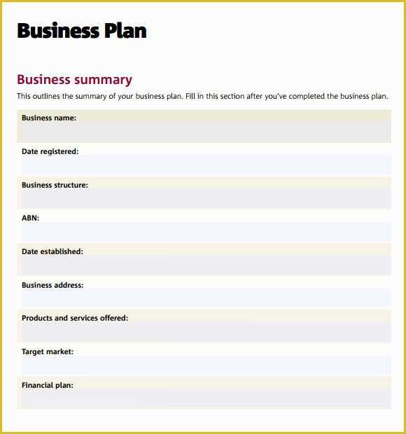 Free Llc Business Plan Template Of Business Plan Templates 6 Download Free Documents In