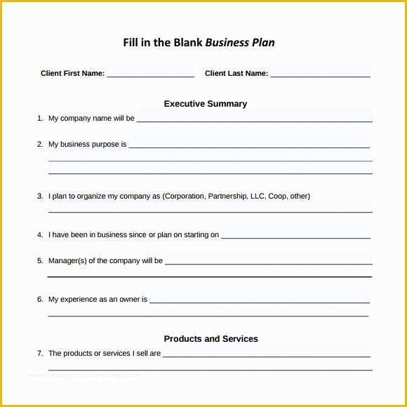 Free Llc Business Plan Template Of Fill In Business Plan Template Free Llc Business Plan