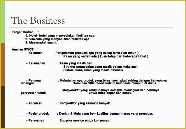 Free Llc Business Plan Template Of Sample Business Plan Of Spa thesistemplate Web Fc2