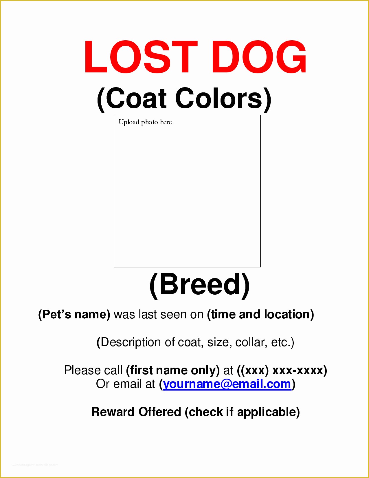 Free Lost Cat Flyer Template Of 9 Best Of Missing Dog Flyer Template Free Lost