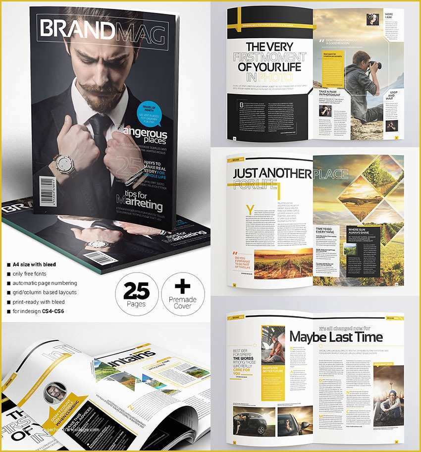 Free Magazine Layout Templates Of 20 Magazine Templates with Creative Print Layout Designs