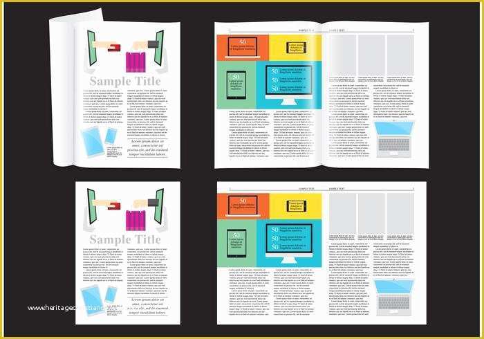 Free Magazine Layout Templates Of E Shop Magazine Layout Vector Download Free Vector Art