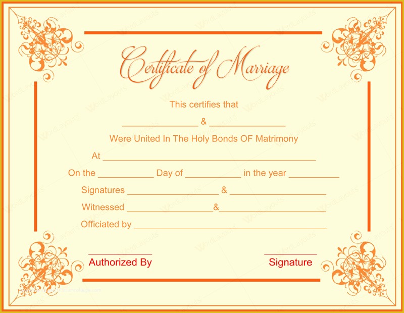 Free Marriage Certificate Template Word Of 10 Beautiful Marriage Certificate Templates to Try This Season