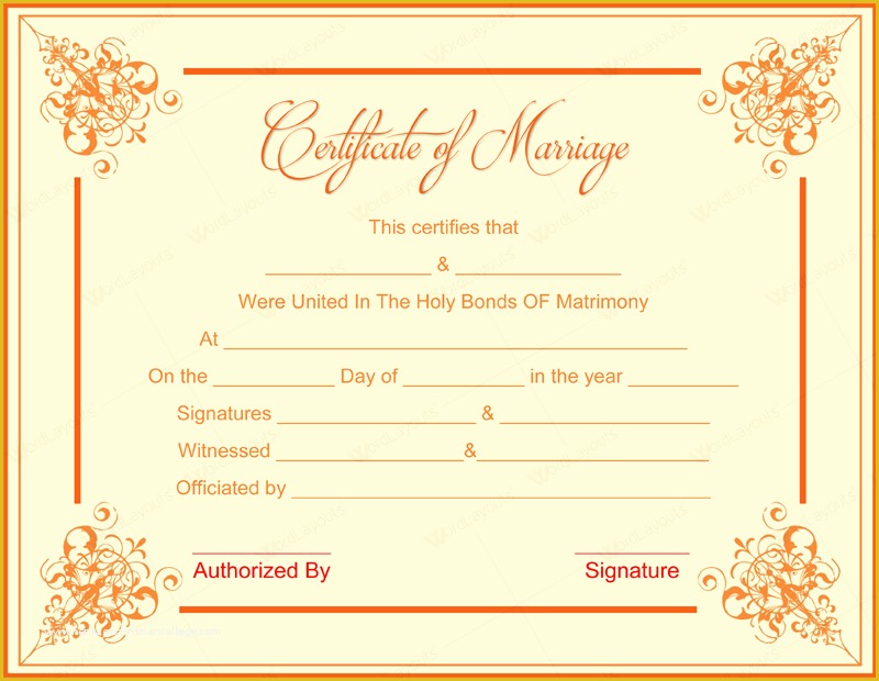 Free Marriage Certificate Template Word Of 10 Beautiful Marriage Certificate Templates to Try This Season