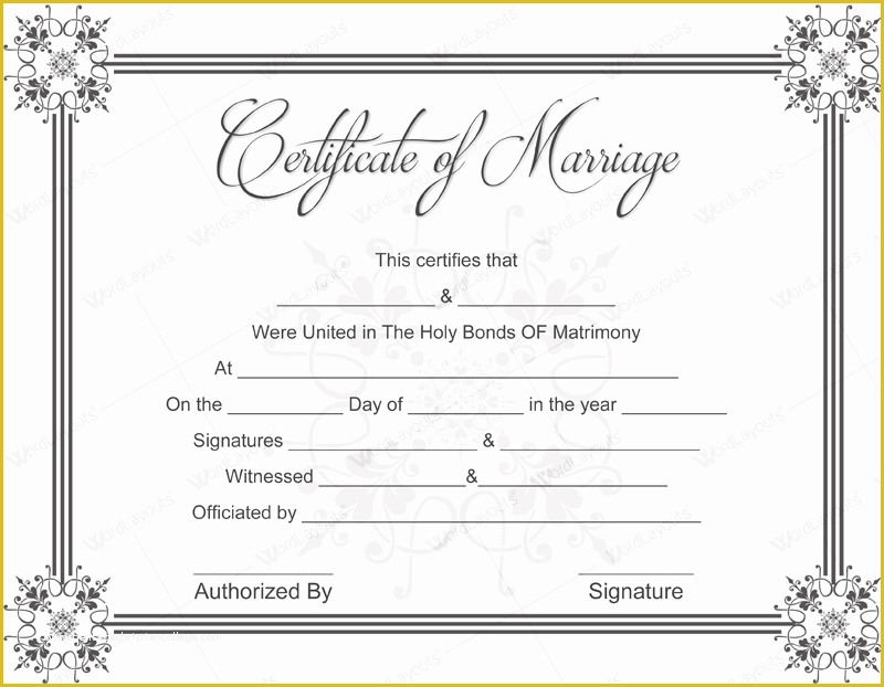 Free Marriage Certificate Template Word Of 10 Beautiful Marriage Certificate Templates to Try This Season