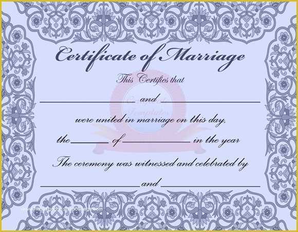 Free Marriage Certificate Template Word Of 18 Sample Marriage Certificate Templates to Download
